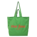 Sac cabas en toile verte avec imprimé orange Our Fave et doublure à fleurs - Vert