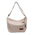 Bolso tote beige minimalista de gran capacidad con correa ajustable en color blanco crema - Gris Beige