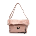 Sac fourre-tout en cuir verni rose avec décoration papillon et bandoulière réglable - Rose Avec Pendentif Corde