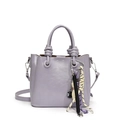 Sac seau lavande élégant avec poignée nouée et pendentif sphère noire pour femme - Avec Pendentif / Violet