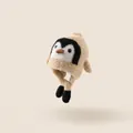Gorro de peluche de pingüino para niños con orejeras y diseño de piel sintética suave - Talla Única: Circunferencia de la Cabeza 48-54cm / Caqui