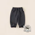 Kleinkind Mädchen Thermo-Karierte Hose mit Fleecefutter und gerafftem Beinsaum - 80 / Navy Kariert