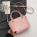 Elegante borsa a secchiello in pelle PU rosa con manico e tracolla regolabile per donna - Senza Ciondolo / Rosa