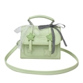 Petit sac carré vert clair avec motif étoile et décoration de nœud en dentelle - Vert