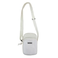Weiße Mini-Umhängetasche mit Mesh-Tasche und verstellbarem Schultergurt im Sportstil - Weiß
