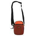 Mini-Umhängetasche für Handys aus orangefarbenem und schwarzem Nylon mit Netztasche - Orange