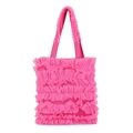Borsa tote rosa con volant e design in tulle multistrato con manici a pieghe - Rosa