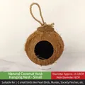 Small natural coconut shell bird nest with hanging rope for finches and sparrows - Small Natural Hanging Type