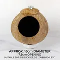 Extra large polished coconut shell bird nest with 16cm diameter and screw fixing - Super Large Polished Screw Mount