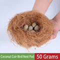 Natural coconut fiber bird nest pad with decorative eggs, 50g weight variant - Coconut Fiber Nest Pad