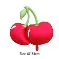 Giant cherry fruit foil balloon for birthday party decorations, size 85x83cm in red and green - Cherry