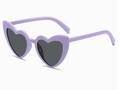 Chic lavender purple heart shaped sunglasses with dark grey lenses for fashion party wear - Purple