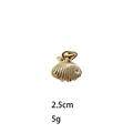Golden shell hair claw clip with crystal rhinestone detail and textured alloy finish - Shell Diamond Style