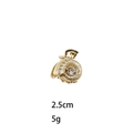 Golden starfish mini hair claw clip with shell texture and crystal rhinestone center - Seashell Clip With Rhinestones