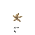 Golden starfish alloy hair claw clip with crystal and textured finish 2.5cm size - Starfish Diamond Edition