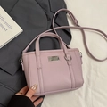 Borsa a secchiello viola lavanda con motivo lychee, dettagli argento e tracolla reg. - Viola senza Ciondolo