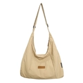 Minimalistische beige Tasche mit großem Fassungsvermögen und verstellbarem Riemen - Khaki