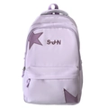 Sac à dos mode lilas avec broderie d'étoiles et lettres SJN pour les étudiants - Sans Pendentif / Violet