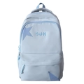 Sac à dos scolaire bleu clair avec patchs d'étoiles et broderie S-J-N pour femmes - Sans Pendentif / Bleu