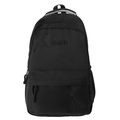 Sac à dos étudiant noir minimaliste avec broderie SJN et motif étoilé cousu - Sans Pendentif / Noir