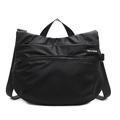Bolso tote de viaje negro versátil con correa ajustable y bolsillo frontal con cremallera - Negro Pequeño