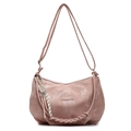 Pink marble pattern faux leather tote bag with woven trim and tennis racket charm - With Pendant / Pink With Pendant