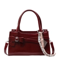 Borsa a mano bordeaux in pelle PU con fiocco e pendente intrecciato per donna - Nodo a Corda per Racchetta Abaco / Borgogna