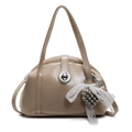 Sac à bandoulière abricot élégant avec serrure en métal et breloque coeur en dentelle - Kaki (Avec Charme Cœur Dentelle)