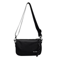 Lightweight black crossbody utility bag with adjustable strap and woven zipper pull detail - Black-Small / 24x15x11cm