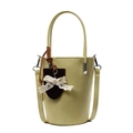 Bolso cubo minimalista amarillo claro con detalle de lazo y correa ajustable - Amarillo