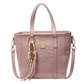 Rosa geprägte Beuteltasche mit süßen Kaninchenmustern und goldenen Beschlägen - Rosa (Mit Abakus & Schläger Zubehör)