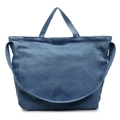 Borsa tote blu minimalista in tela con tracolla larga e design spazioso da donna - Blu