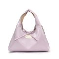 Sac à main minimaliste lilas avec chaîne en métal et détail de nœud papillon élégant - Violet