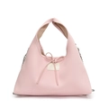 Sac à main rose style français avec nœud élégant et bandoulière chaîne - Rose