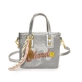 Sac seau métallisé argenté avec logo Chord, fleur jaune et charm raquette de tennis - Argent Avec Pendentif Boulier Or Raquette Nœud