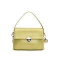 Minimalist oil wax leather small square crossbody bag in fresh lime green finish - Oriole Green