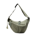 Bolso bandolera de nailon verde salvia con correa ajustable y cremallera de cuerda tejida - S / Verde