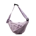 Light purple lightweight nylon dumpling crossbody bag with multiple zip pockets - Purple