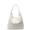 Grande borsa tote bianca con trama intrecciata e tracolla sottile per il lavoro quotidiano - Bianco Sporco