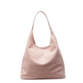 Borsa tote hobo rosa pallido con trama intrecciata e tracolla in tinta dal design sobrio - Rosa