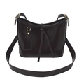 Sac seau minimaliste en cuir ciré marron foncé avec bandoulière réglable - Marron