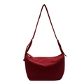 Sac fourre-tout bandoulière rouge foncé en nylon décontracté avec sangle réglable - Rouge