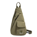 Army green canvas chest bag with adjustable strap and casual utility design for daily use - Green