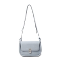 Elegante hellblaue eckige Umhängetasche mit mattem Finish und silberner Metallschnalle - Blau