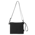 Minimalistische schwarze wasserabweisende Umhängetasche mit zwei Riemen für Damen und Herren - Schwarz