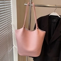 Minimalistische hellrosa Tote-Bag mit Lychee-Muster und zwei Griffen für den Arbeitsalltag - Rosa - Ohne Anhänger