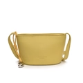 Borsa a secchiello gialla con motivo litchi e un elegante ciondolo a cuore argento - Giallo
