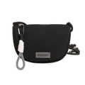 Minimalistische schwarze Mesh-Sport-Umhängetasche mit Logo und Kordel-Schultergurt - Schwarz