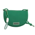 Grüne halbkreisförmige Crossbody-Tasche aus Nylon-Mesh mit geflochtenem Seilriemen - Grün