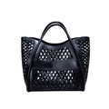 Bolso tote negro calado impermeable con asas ergonómicas para playa y ducha - Negro